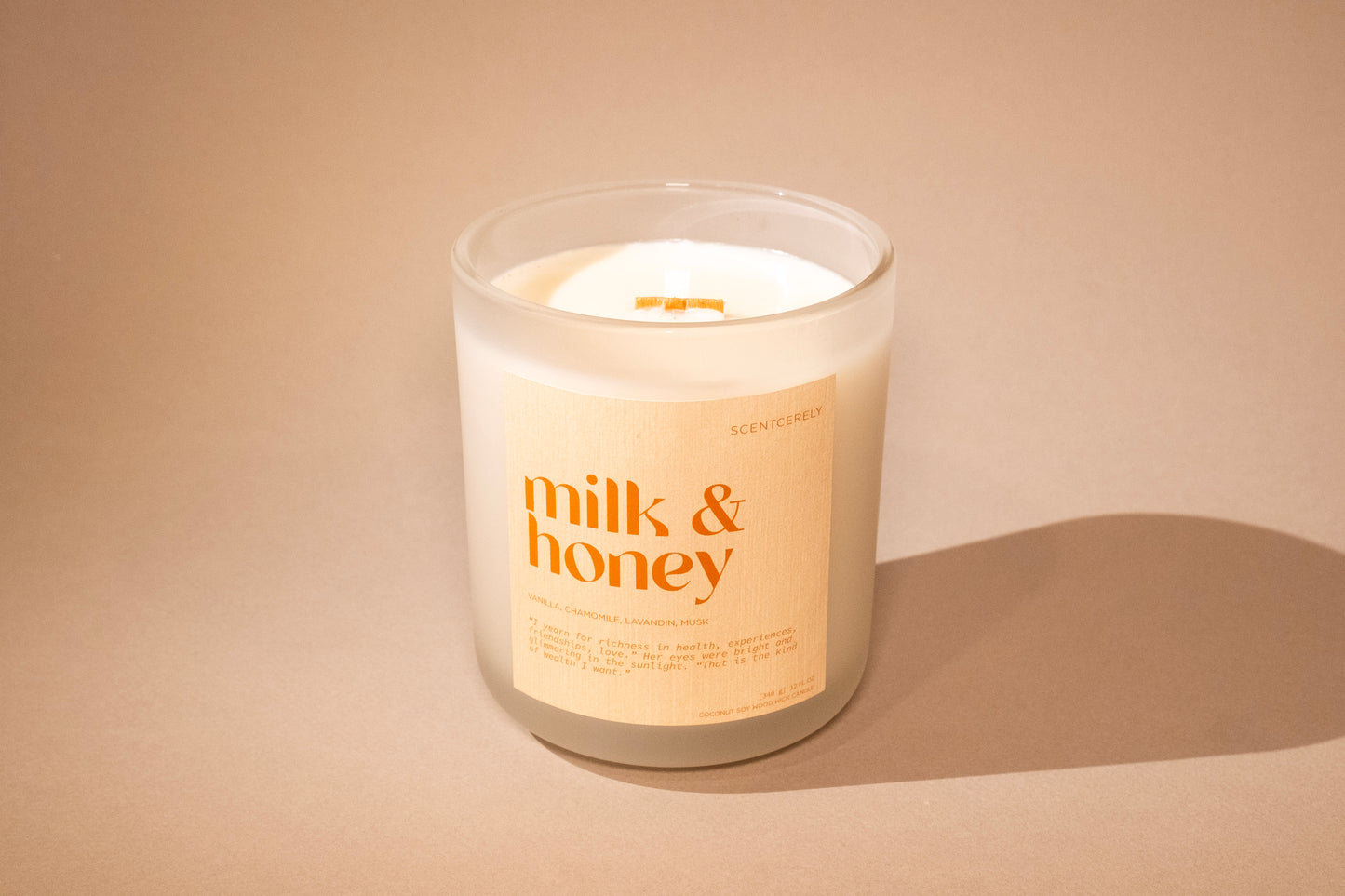 milk & honey wood wick candle