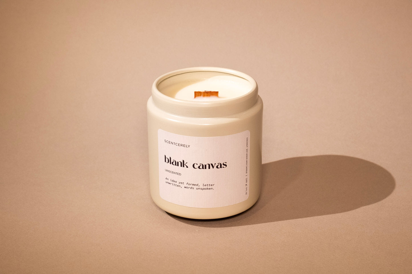 blank canvas wood wick candle