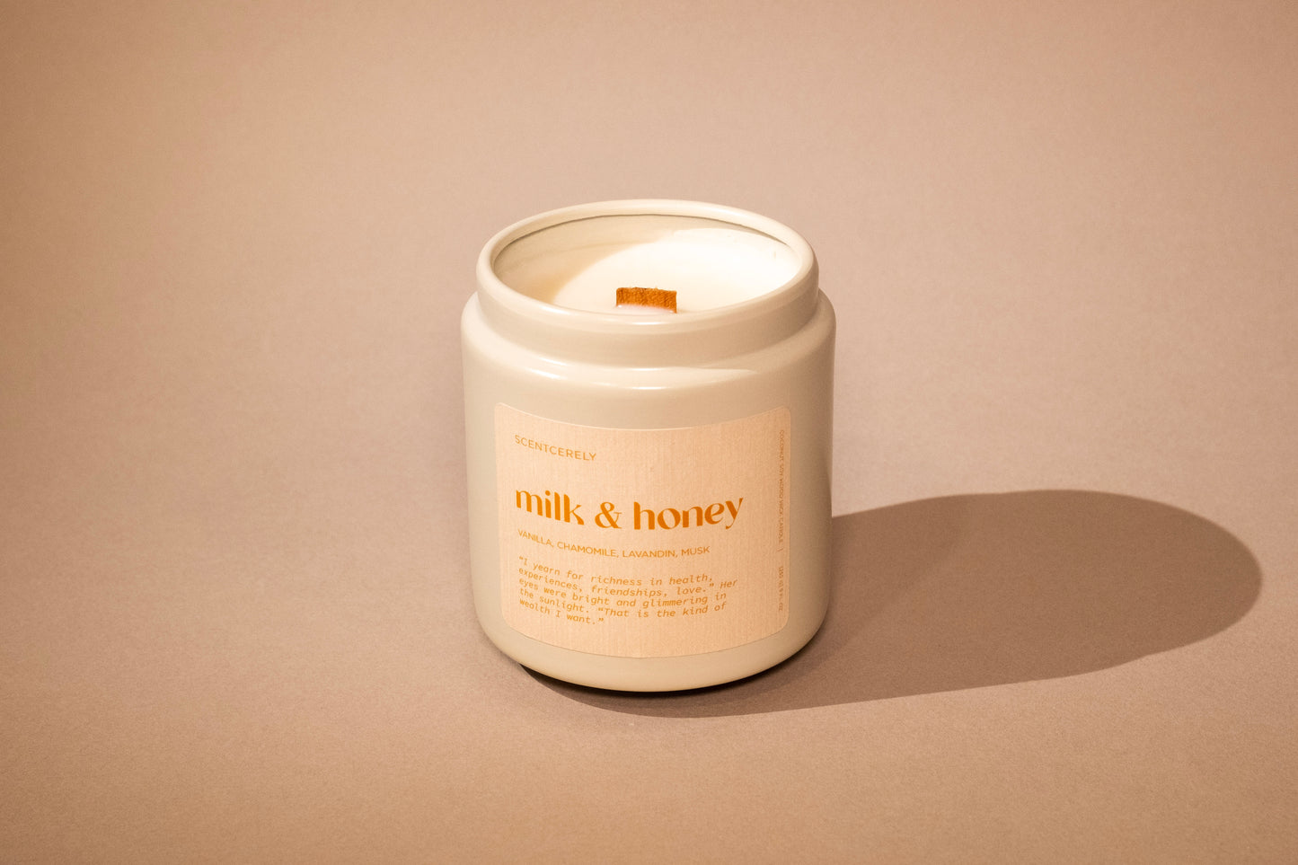 milk & honey wood wick candle
