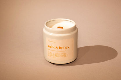 milk & honey wood wick candle
