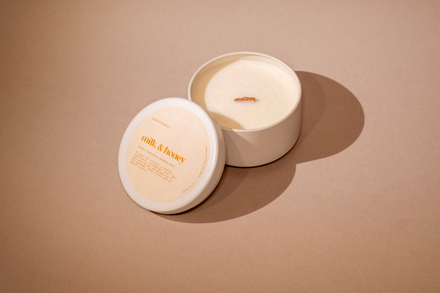 milk & honey wood wick candle