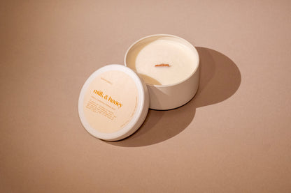 milk & honey wood wick candle