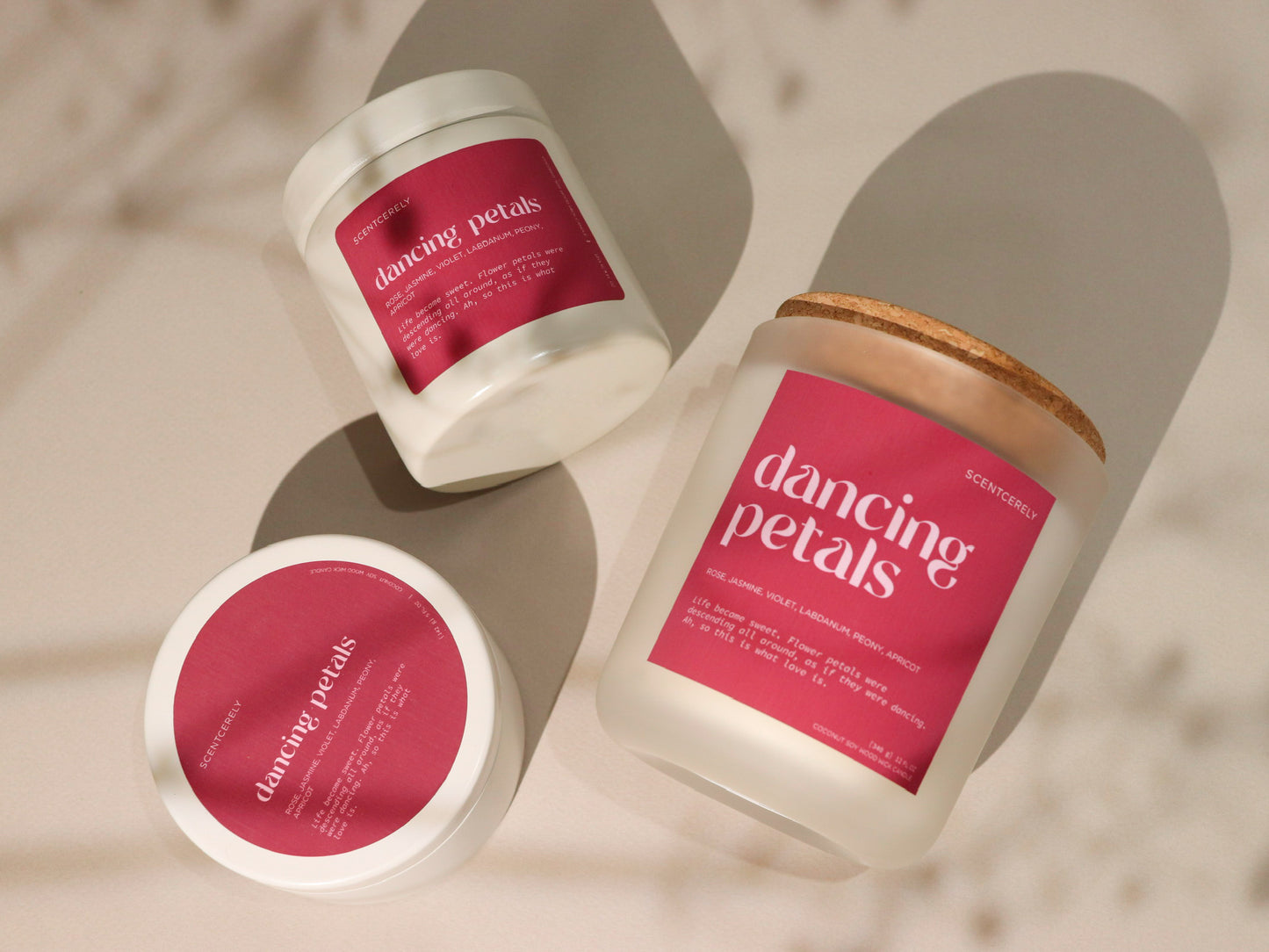 dancing petals wood wick candle