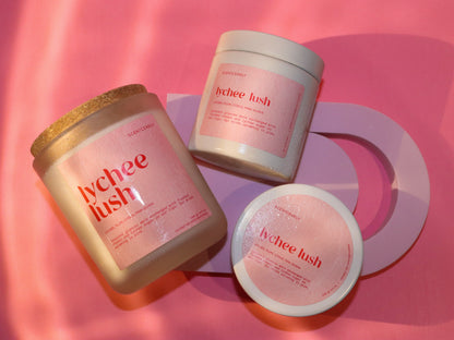lychee lush wood wick candle