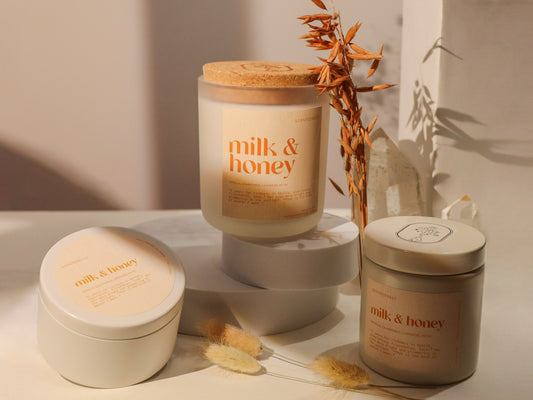 milk & honey wood wick candle