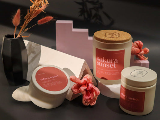sakura sunset wood wick candle