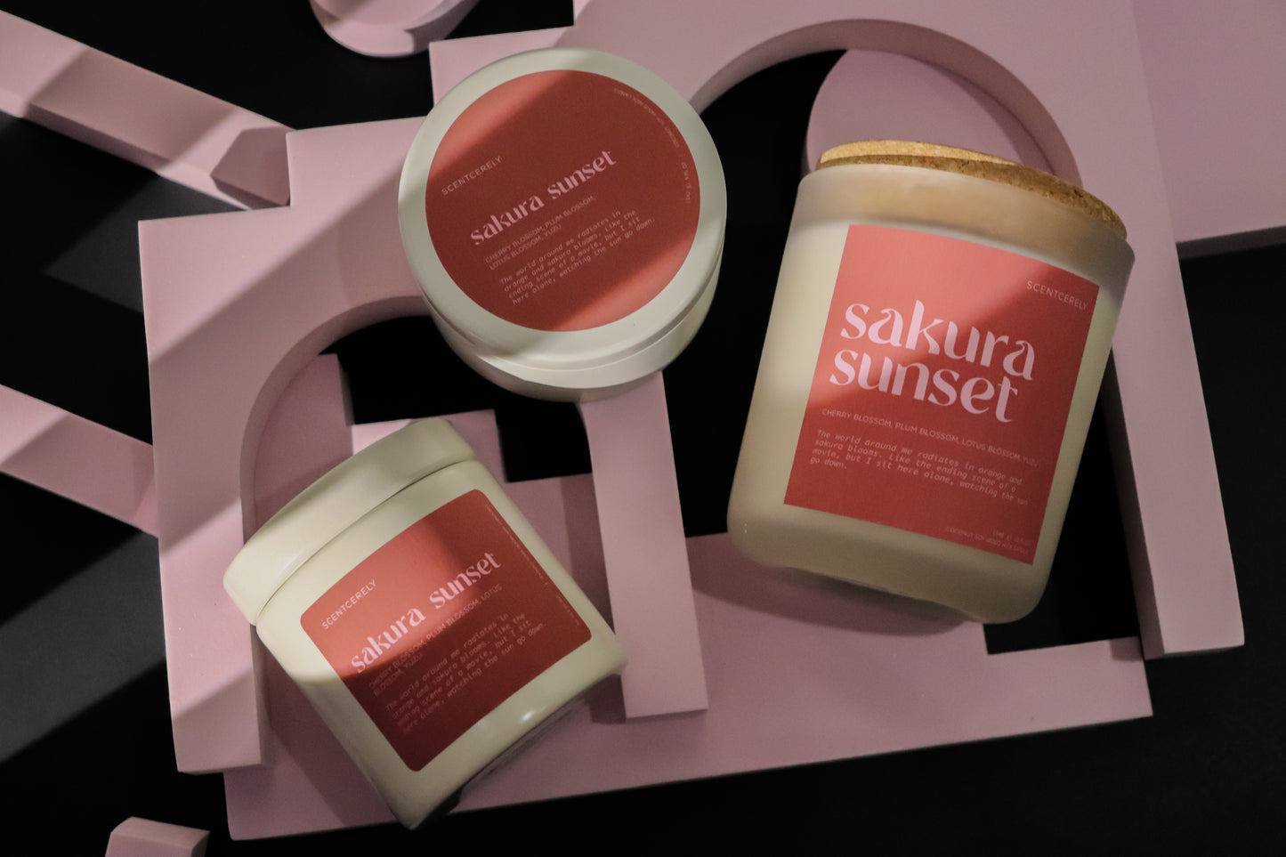 sakura sunset wood wick candle
