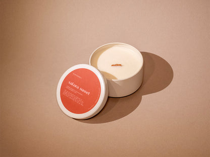 sakura sunset wood wick candle