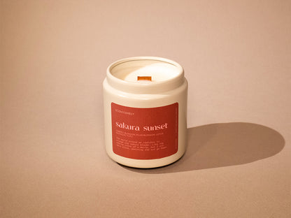 sakura sunset wood wick candle