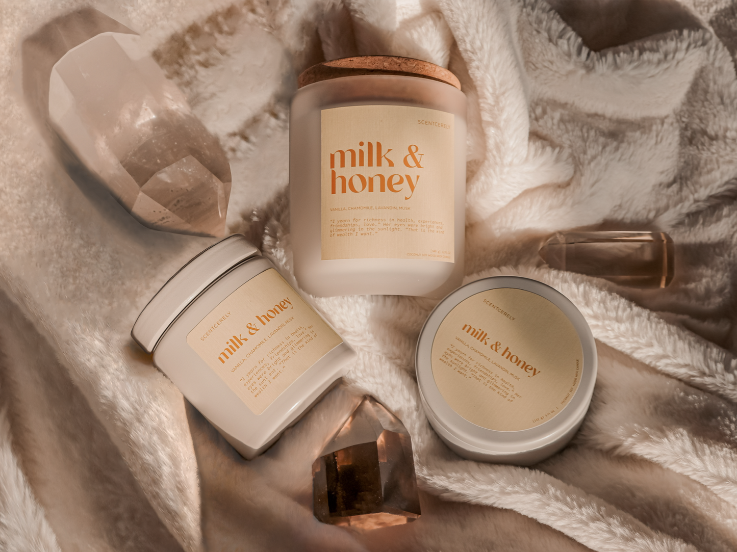 milk & honey wood wick candle